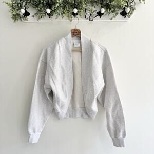 Aritzia Gray Sweatfleece Round Cardigan Small Boyfriend Fit CP